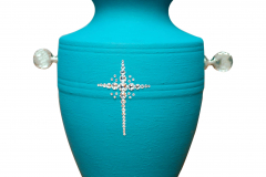 urna ceramiczna zielona z krzyżem z cyrkoni oraz k_a3e44c1a_1126_103947